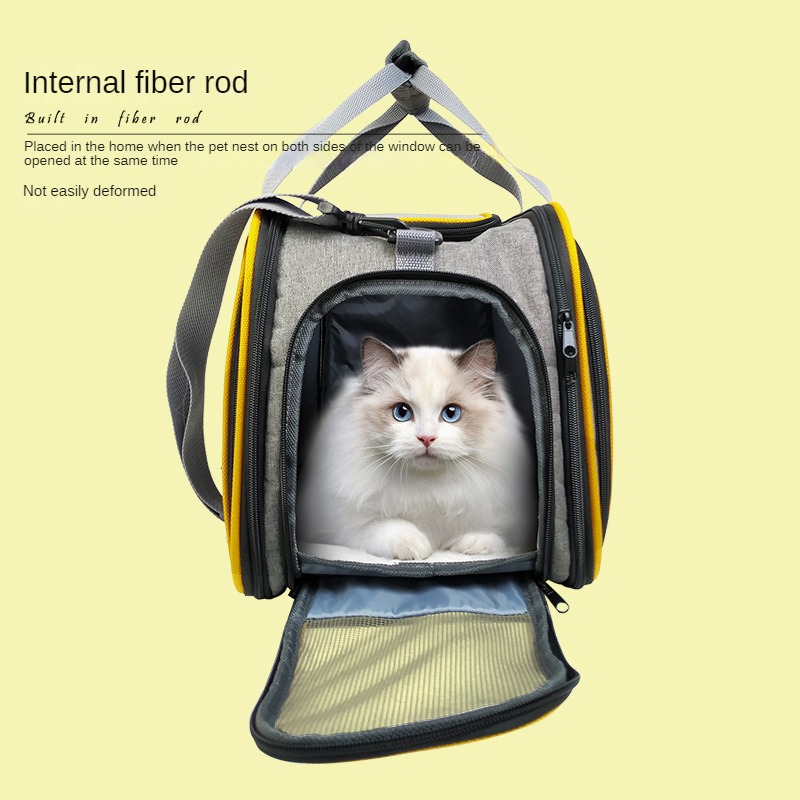Cat bag, large capacity expansion, dog bag, pet outdoor pet bag, portable aviation bag, airplane bag, double-sided expansion