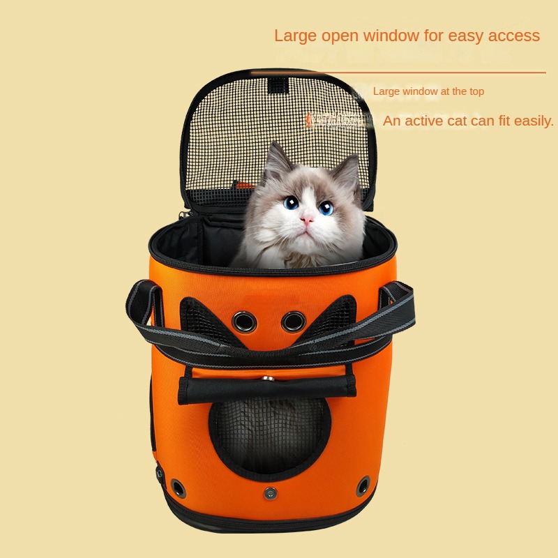 Warm pet backpack, cat bag, portable for outdoor use, large capacity, breathable, dog cat nest, spacecraft
