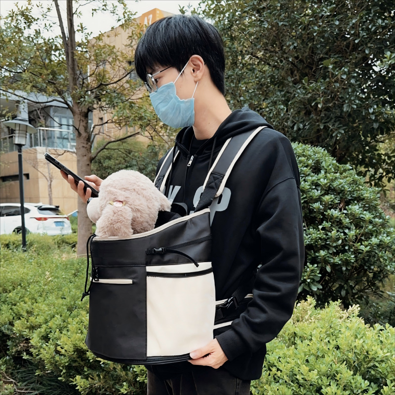 Dog outdoor bag, backpack, cute pet cat bag, chest bag, summer mesh breathable bag