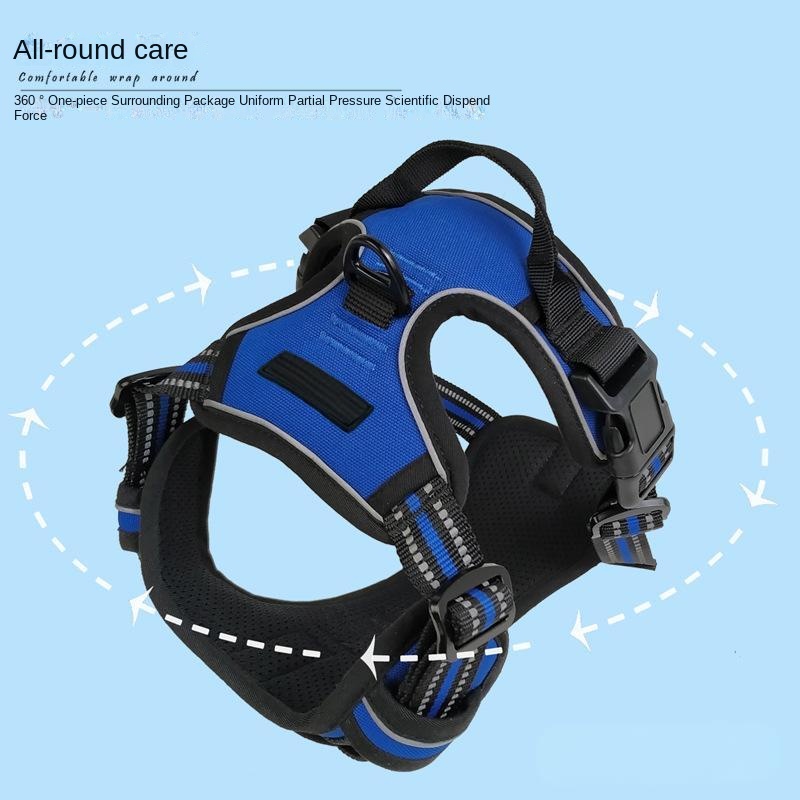 Dog leash, medium to large dog vest style explosion-proof punch, with handle reflective strip for walking dog leash