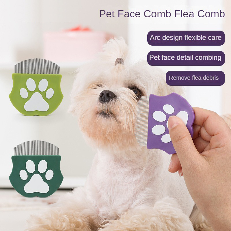 Pet comb, dog mini face comb, facial hair removal comb, cat flea comb, curved flea removal comb