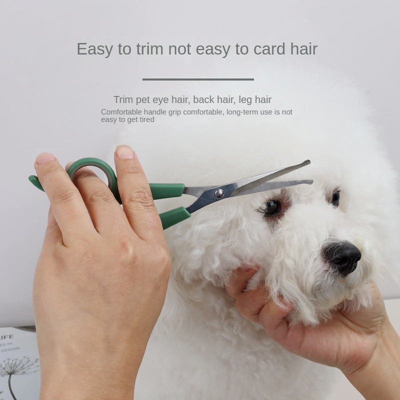 Pet Scissors Plastic Cat Flat Scissors Dog Haircutting Trimming Scissors